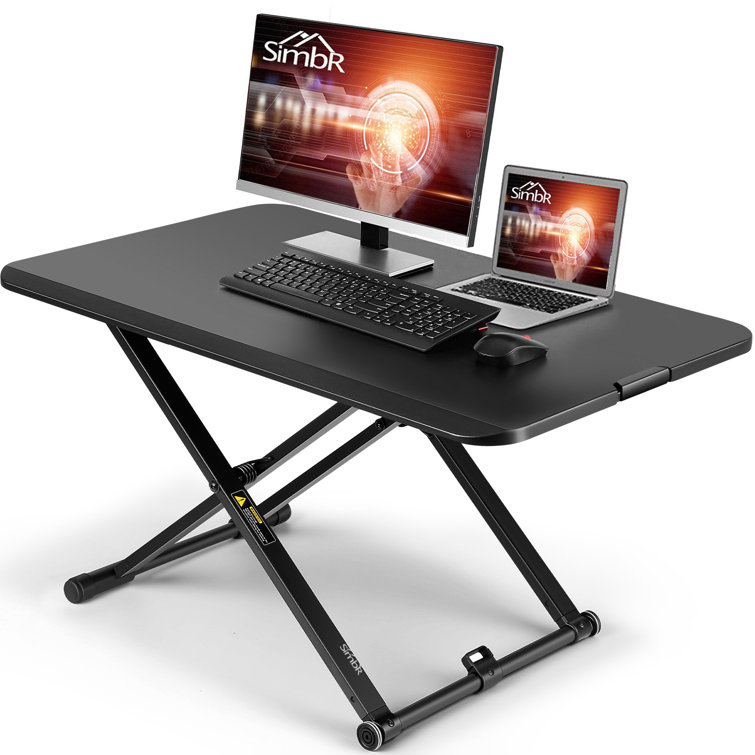 Simbr Standing Desk Converter, 30" Ultrathin Height Adjustable Stand